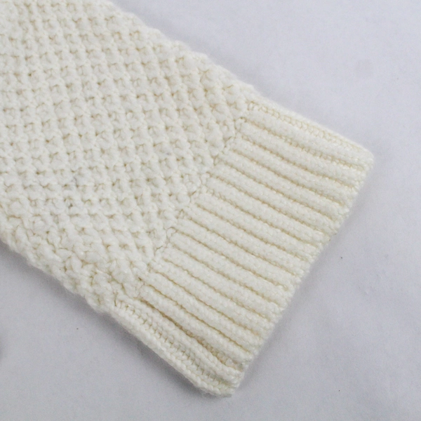 Ann Taylor Oversized White 3/4-Sleeve Cowl Neck Cable Knit Sweater Women's M/L