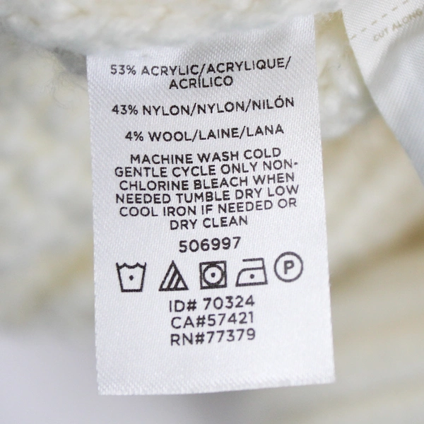 Ann Taylor Oversized White 3/4-Sleeve Cowl Neck Cable Knit Sweater Women's M/L