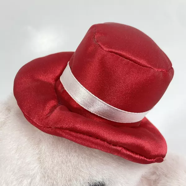 Joy Toy Pink Teddy Bear with Red Silk Hat & Bowtie - 7.5" Collector's Gift