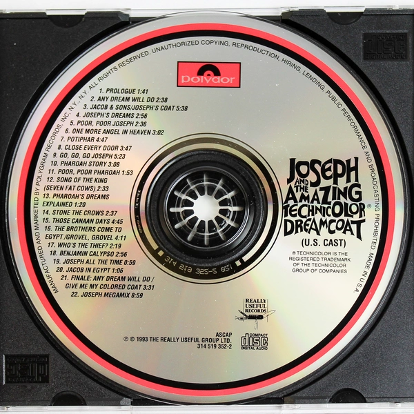 Joseph and the Amazing Technicolor Dreamcoat Andrew Lloyd Webber 1993 CD