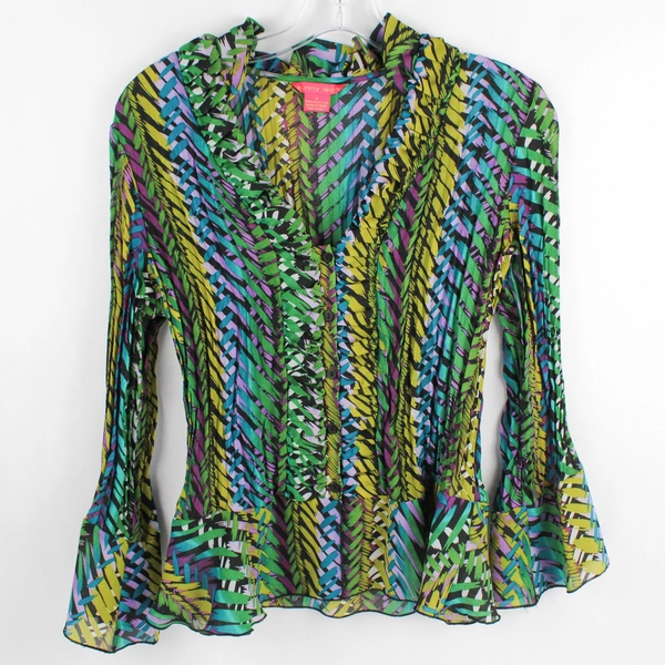 Sunny Leigh Multicolor Flared Sleeve Blouse Women's Size Medium