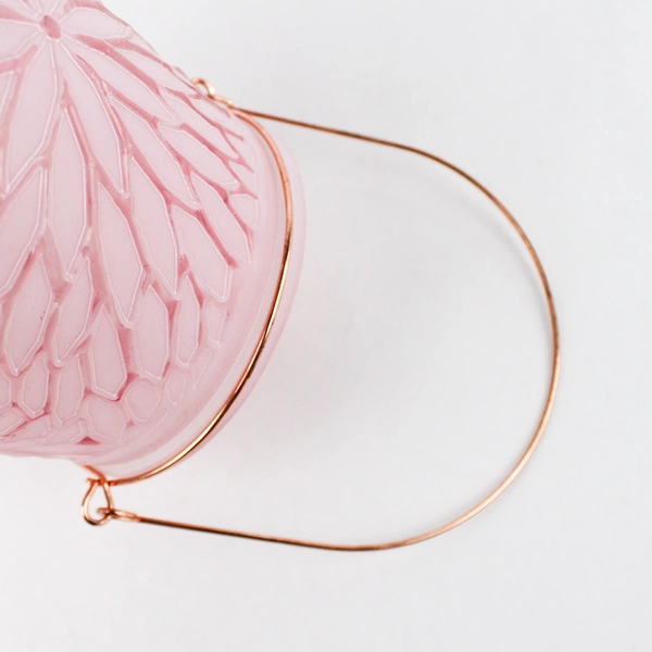 Floral Debi Lilly Pink Etched Dahlia Candle Lantern No Candle Home Decor