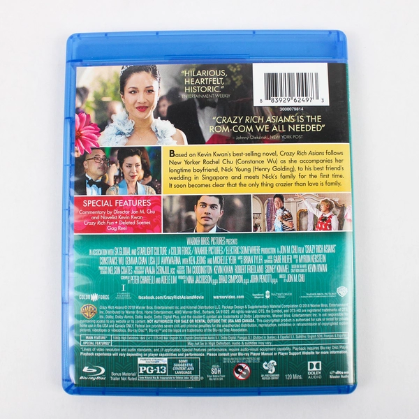 Crazy Rich Asians Blu-Ray DVD Movie Film Romantic Comedy Drama