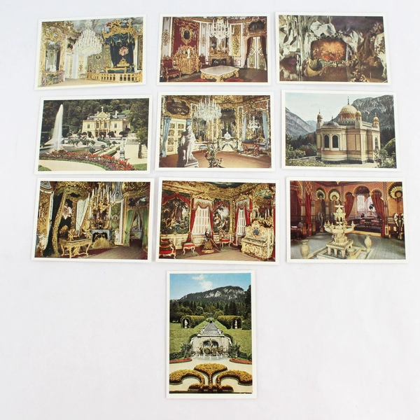Set of 10 Vintage Castle of Linderhof German Souvenir Photographs Original Box