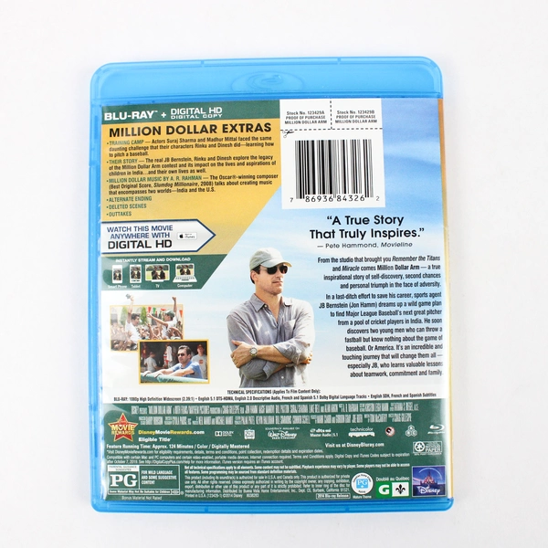 Million Dollar Arm Blu-Ray DVD Movie Film Drama Sports