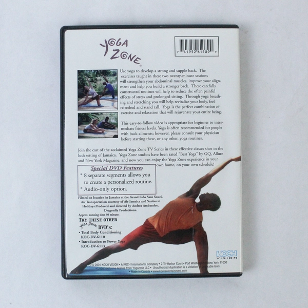 Yoga Zone Strong & Healthy Back DVD 2001 Koch Vision - Pre-Owned, Good Condition