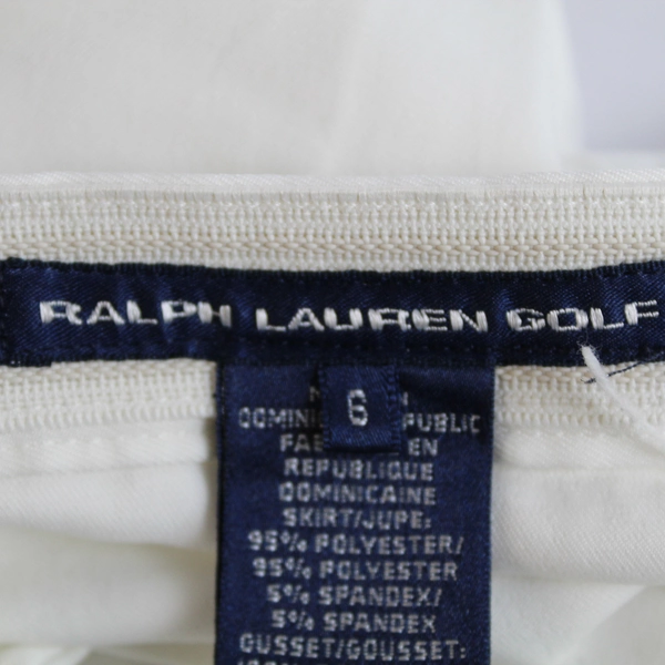 Ralph Lauren Golf Women's White Golfing Skirt with Back Pocket Size 6