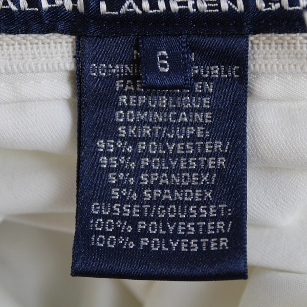 Ralph Lauren Golf Women's White Golfing Skirt with Back Pocket Size 6