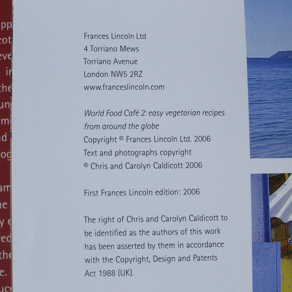 World Food Cafe 2: Easy Vegetarian Recipes by Chris & Carolyn Caldicott