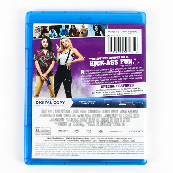 The Spy Who Dumped Me Blu-Ray Movie Comedy Action Mila Kunis Kate McKinnon