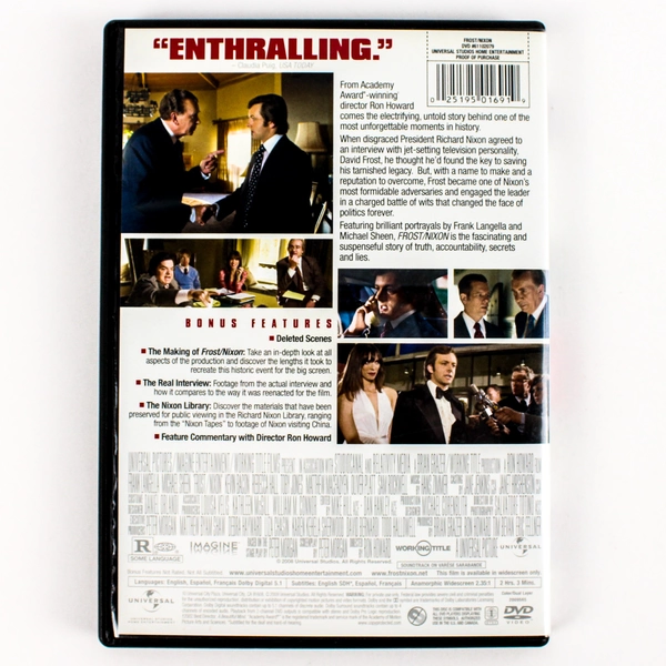 Frost Nixon 2008 DVD Movie Kevin Bacon Drama Film