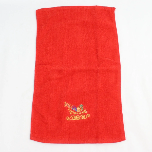 Lot of 5 Plaid and Embroidered Christmas Cotton Tea Towels