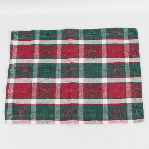 Lot of 5 Plaid and Embroidered Christmas Cotton Tea Towels