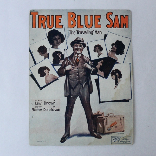 True Blue Sam The Traveling Man 1922 Vintage Sheet Music Pre-Owned
