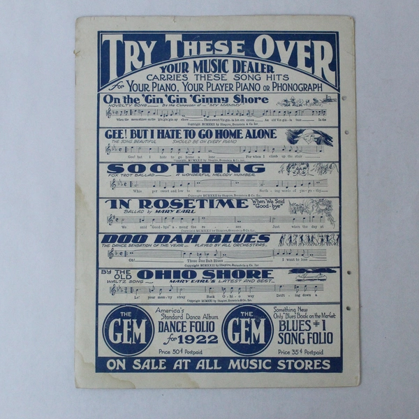 True Blue Sam The Traveling Man 1922 Vintage Sheet Music Pre-Owned