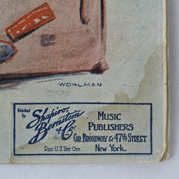 True Blue Sam The Traveling Man 1922 Vintage Sheet Music Pre-Owned