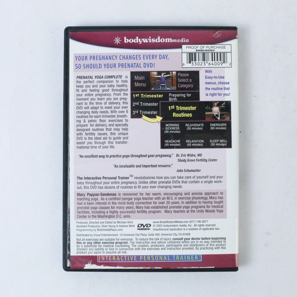 Prenatal Yoga Complete DVD 2005 Body Wisdom Media