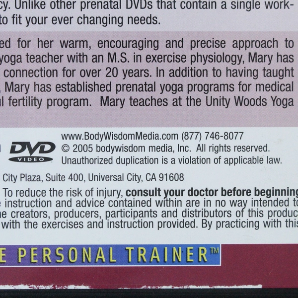 Prenatal Yoga Complete DVD 2005 Body Wisdom Media
