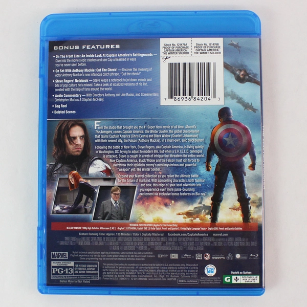 Captain America The Winter Soldier (Blu-Ray, 2014, 1 Disc)
