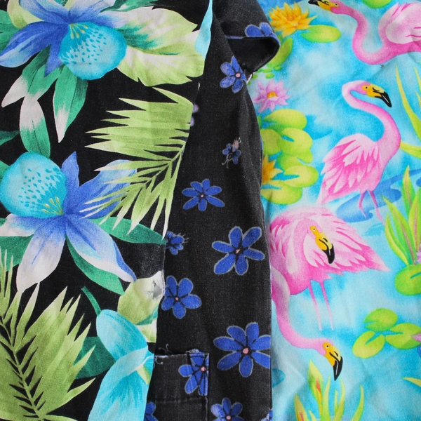 Lot of 3 Various Women's Scrub Shirts with Colorful Patterns Size S