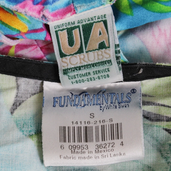 Lot of 3 Various Women's Scrub Shirts with Colorful Patterns Size S