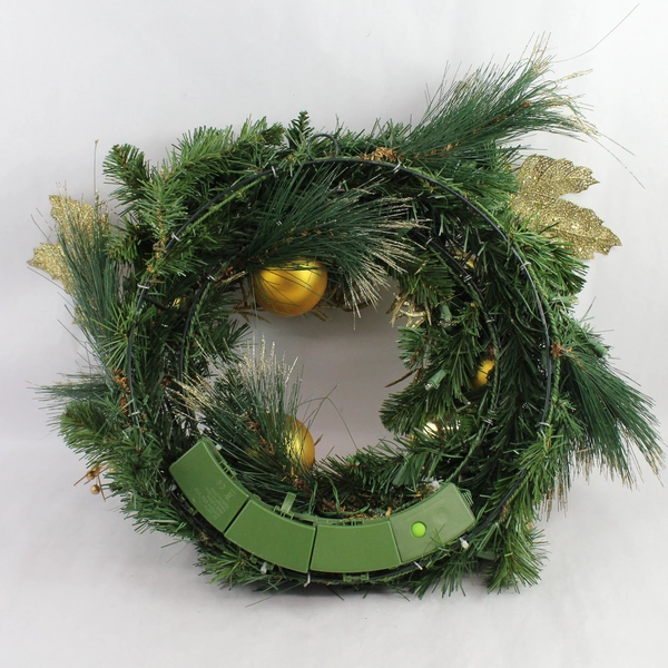 20" Christmas Wreath with Shiny and Glittery Gold Ornaments Holiday Decor