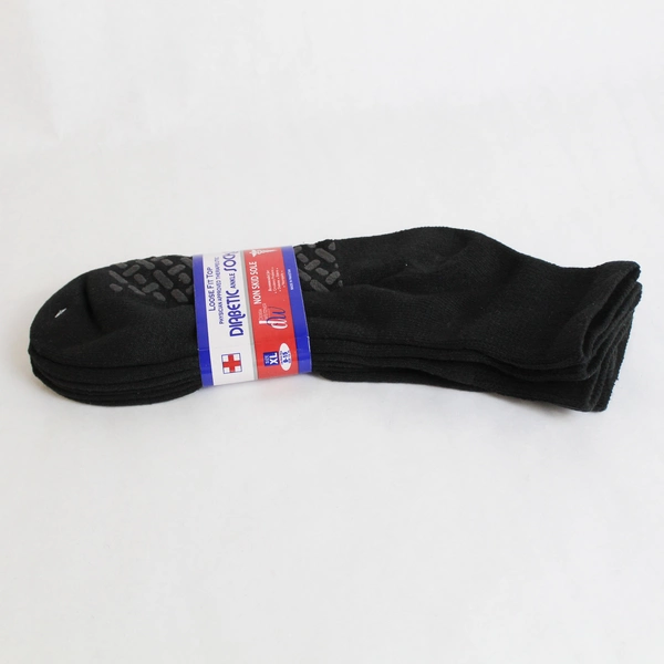 Debra Weitzner Diabetic Ankle Socks Medium XL 9-15 Black Loose Fit Sock Non-Slip