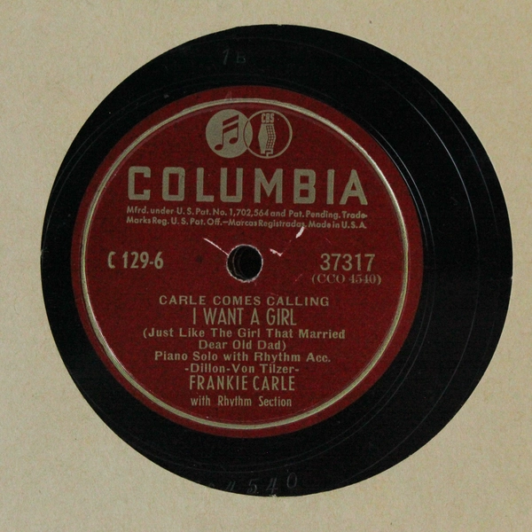 Frankie Carle Comes Calling Four 78 RPM Record Album Set Columbia C129