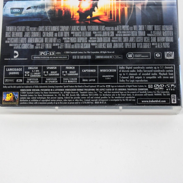I, Robot DVD Movie Starring Will Smith Sci-Fi Thriller Film
