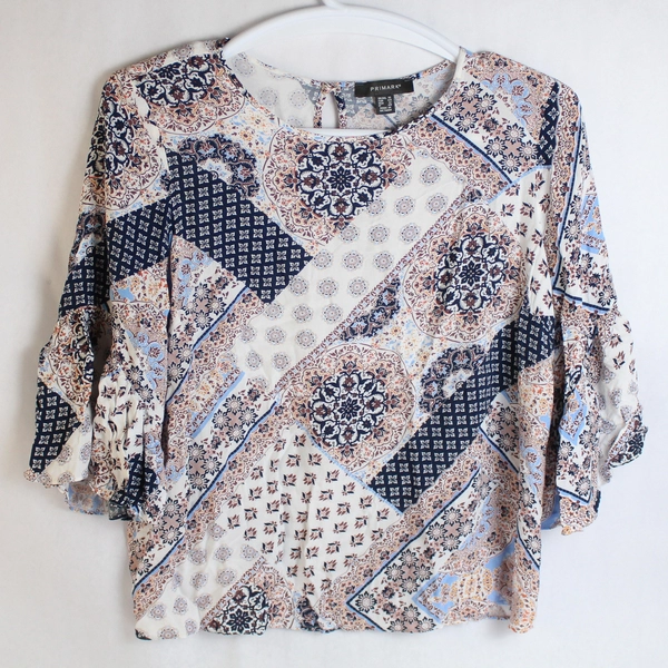 Primark Multicolored Geometric Pattern Blouse Women's Size 12