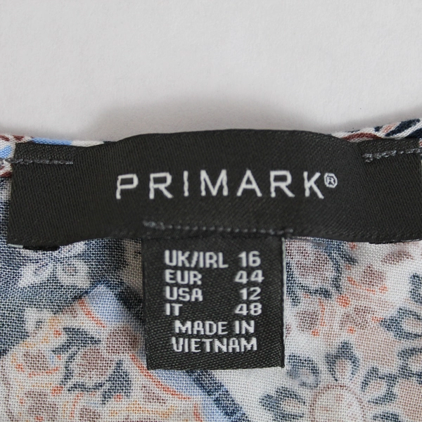 Primark Multicolored Geometric Pattern Blouse Women's Size 12