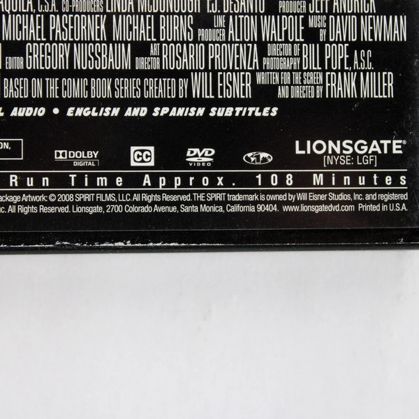 The Spirit DVD Movie Scarlett Johansson Samuel L Jackson Action Film