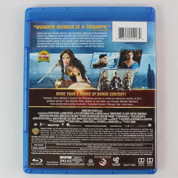 Wonder Woman Blu Ray 2017 2 Disc Set DC Cinematic Universe