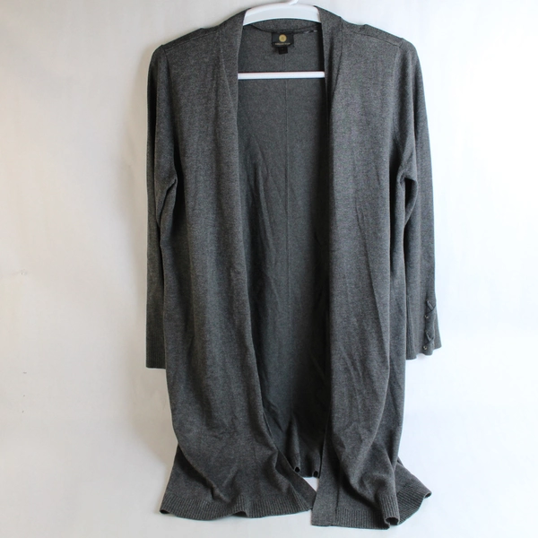 JM Collection Women's Gray Wrap Jacket with Knit Fabric Size XL