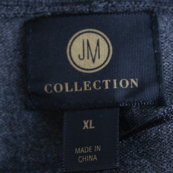 JM Collection Women's Gray Wrap Jacket with Knit Fabric Size XL