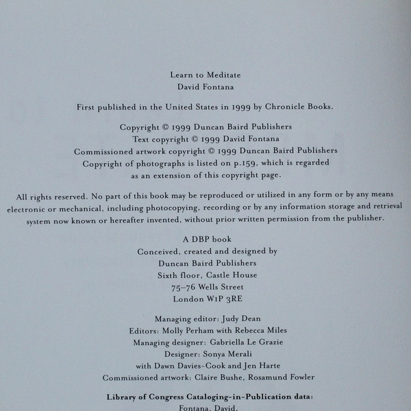 Learn to Meditate by David Fontana 1999 Paperback - Pre-Owned, Stains