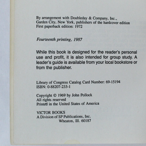 The Apostle John Pollock 1987 Paperback Religious History Book