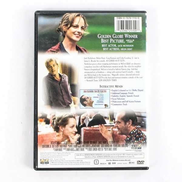As Good as It Gets DVD Jack Nicholson Helen Hunt Movie Film