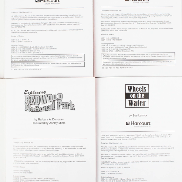 Lot of 4 Grade 5 Harcourt School Publishers Books Lessons 14 16 27 30 PB