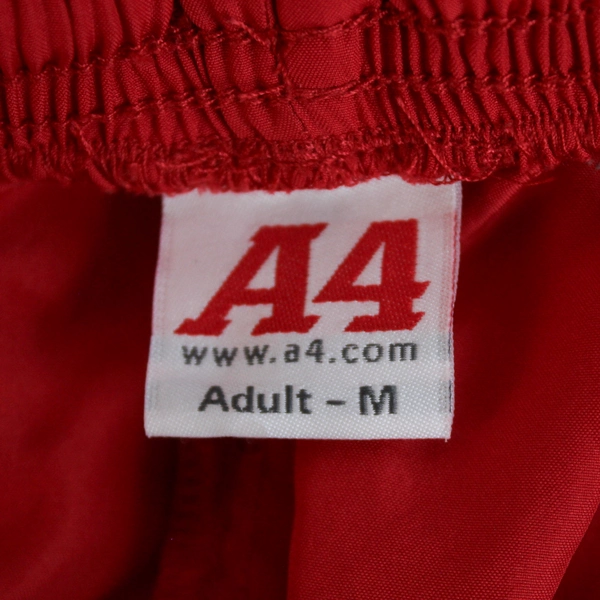 A4 Solid Red Athletic Shorts Adult Size M Drawstring Elastic Waist