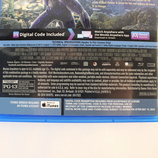 Black Panther Multi-Screen Edition Blu Ray 2018 Marvel Cinematic Universe