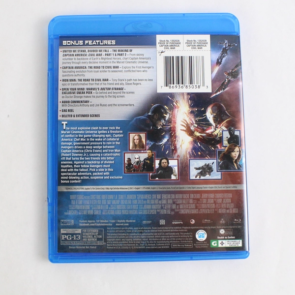 Captain America: Civil War 2016 Blu-Ray Marvel Studios Russo Brothers