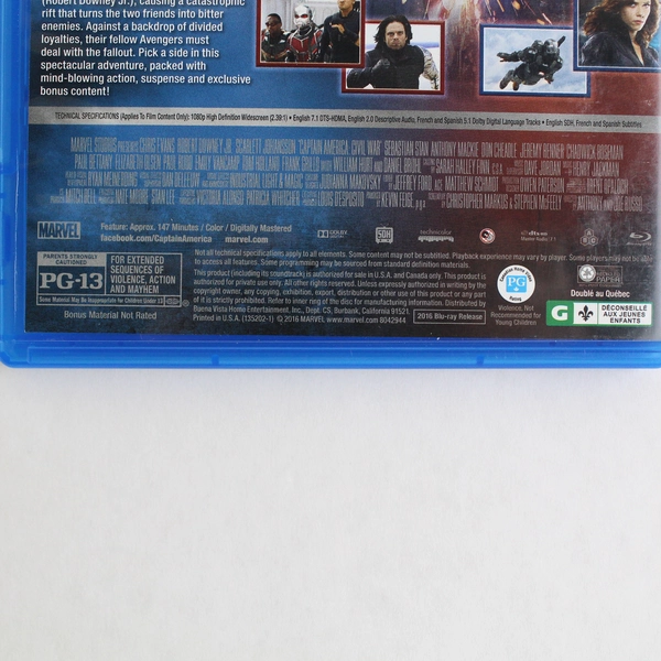 Captain America: Civil War 2016 Blu-Ray Marvel Studios Russo Brothers