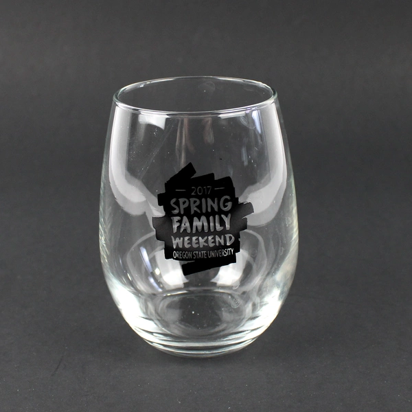 2017 Oregon State University Spring Family Weekend Wine Glass 3.75"