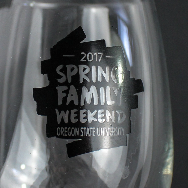 2017 Oregon State University Spring Family Weekend Wine Glass 3.75"