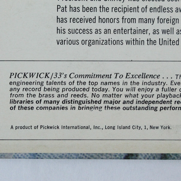 Pat Boone True Love 1967 Pickwick Vinyl LP Record PC-3079 Mono As-Is