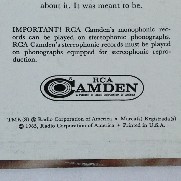 Living Strings Three O'clock In The Morning Vinyl LP RCA Camden CAS-915 Used