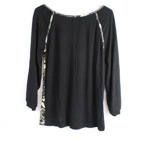 Linea Domani Feather Print Long-Sleeved Top Women's Size Medium