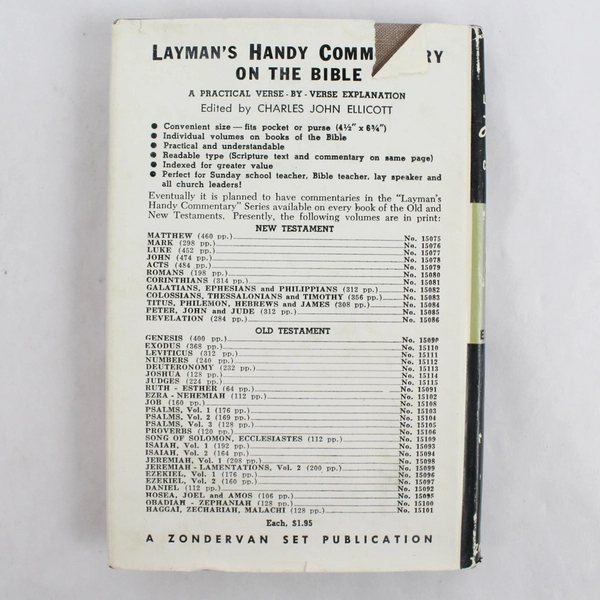 Layman's Handy Commentary on the Bible by Charles John Ellicott D.D. 1961 HC