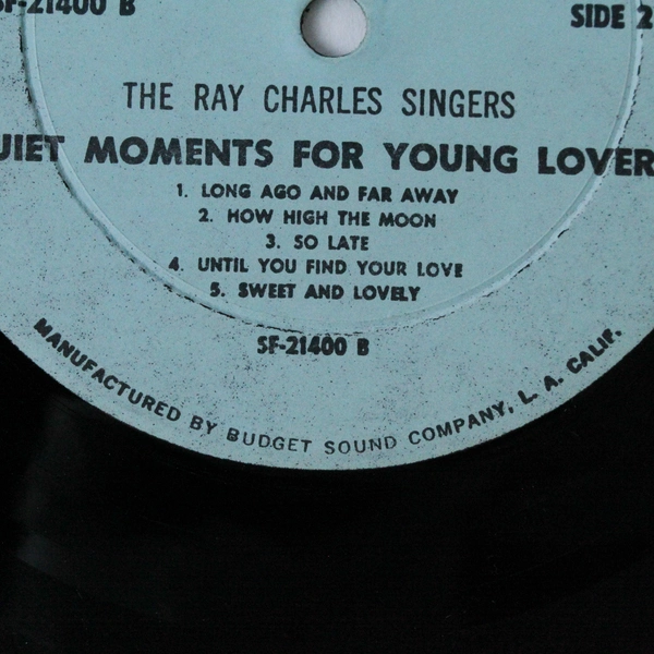 The Ray Charles Singers Quiet Moments for Young Lovers Vinyl LP 1964 - Pre-Owned